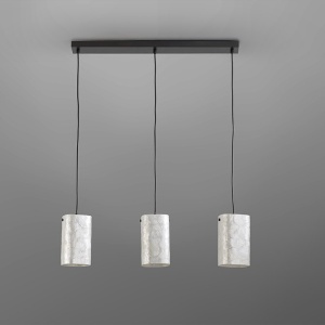 Lustra cu 3 pendule metal negru, sidef alb Nakar - Img 6