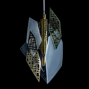 Lustra cu 3 pendule moderna design LUX realizata manual POLYGON 219387 universul-luminii.ro