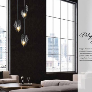 Lustra cu 3 pendule moderna design LUX realizata manual POLYGON 219397 universul-luminii.ro