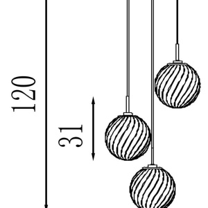 Lustra cu 3 pendule sticla colorata Whirl 621277 universul-luminii.ro