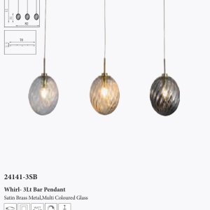 Lustra cu 3 pendule sticla colorata Whirl 621307 universul-luminii.ro