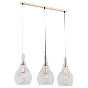 Lustra cu 3 Pendule sticla design decorativ SANTANA auriu/transparent