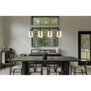 Lustra cu 4 Pendule negru crom FELICIA 250057 universul-luminii.ro