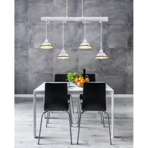 Lustra cu 4 pendule stil industrial JOWITA alb-negru 106417 universul-luminii.ro