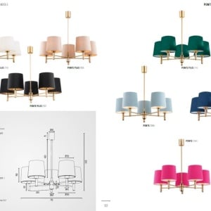 Lustra cu 5 brate design modern Ponte verde, alama 115727 universul-luminii.ro