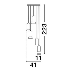 Lustra cu 5 pendule ceramica neagra PARLO 625747 universul-luminii.ro