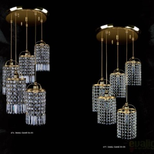 Lustra cu 5 pendule Cristal Bohemia Exclusive SMALL GAME 05-05 - Img 7