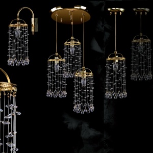 Lustra cu 5 pendule Cristal Bohemia Exclusive SMALL GAME 06-05 - Img 3