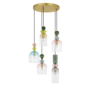 Lustra cu 5 Pendule design decorativ modern MURANO