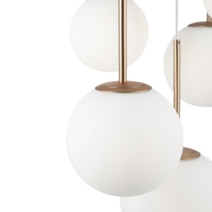 Lustra cu 5 pendule design modern Basic form auriu/ alb 212157 universul-luminii.ro