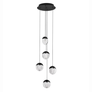 Lustra cu 5 pendule LED ALICIA negru