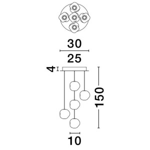 Lustra cu 5 pendule LED design modern IFOS - Img 4