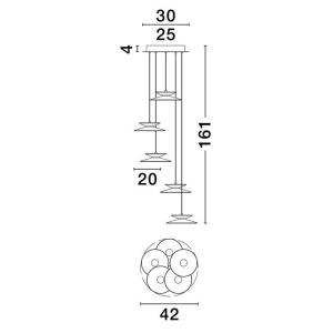 Lustra cu 5 pendule LED design modern Morfi 158507 universul-luminii.ro