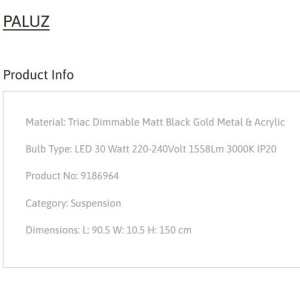 Lustra cu 5 pendule LED design modern PALUZ 152047 universul-luminii.ro