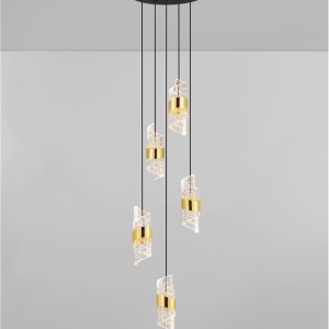 Lustra cu 5 pendule LED design modern Seneca 228377 universul-luminii.ro