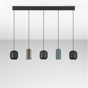 Lustra cu 5 pendule metal negru, maro, verde MARLIN 625987 universul-luminii.ro