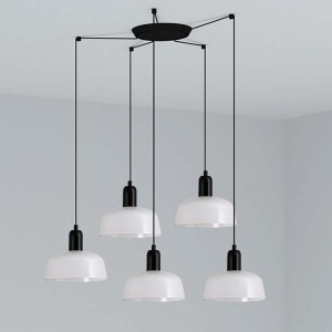 Lustra cu 5 pendule metal TATAWIN S alba