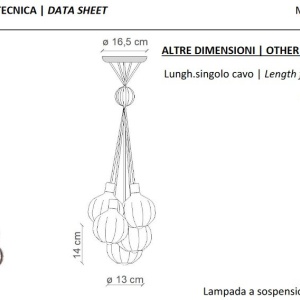 Lustra cu 6 pendule design italian realizat manual din ceramica si sticla AFOXÉ Mix 125947 universul-luminii.ro