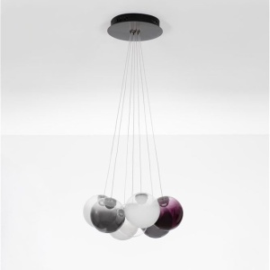 Lustra cu 7 pendule LED din sticla colorata SILENZIO 632077 universul-luminii.ro