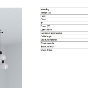 Lustra cu 7 pendule metal TATAWIN M alb - Img 4
