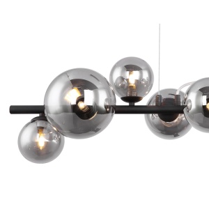 Lustra cu 9 surse de lumina design modern RIHA fumurie 56133-9H GL 87997 universul-luminii.ro