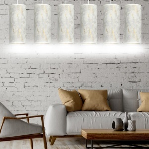Lustra cu pendule design elegant KARLI 6 alba 201297 universul-luminii.ro