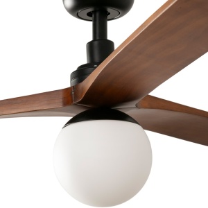 Lustra cu Ventilator aplicat tavan cu telecomanda KLIM M 125cm, negru/ nuc - Img 3