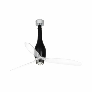 Lustra cu Ventilator si telecomanda ETERFAN M LED negru/transparent