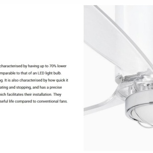 Lustra cu Ventilator si telecomanda MINI TUBE M LED alb mat/transparent 215407 universul-luminii.ro