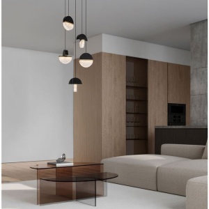 Lustra decorativa cu 5 pendule LED 2700K DORIN - Img 2