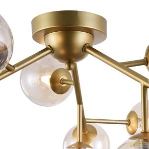 Lustra deosebita cu 12 de surse de lumina Dallas, auriu mat/ chihlimbar MYMOD545PL-12G 172597 universul-luminii.ro