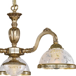 Lustra design clasic cu 3 brate din alama si sticla 6202 102027 universul-luminii.ro