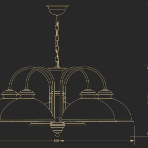 Lustra design clasic realizata manual Lido, 5L - Img 3