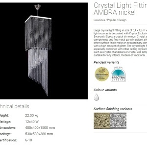 Lustra design LUX Cristal Bohemia Exclusive AMBRA 185487 universul-luminii.ro