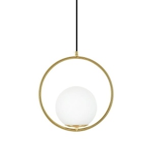 Lustra design miminalist, Metal auriu, Glob Sticla, AURELIA 25