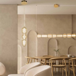 Lustra design modern LED DECO auriu/ sampanie - Img 4