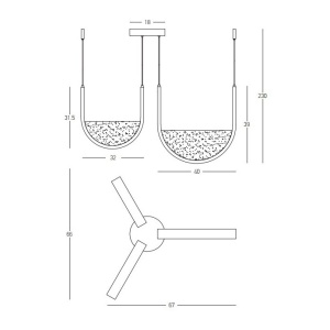 Lustra design modern LED DECO auriu/ sampanie - Img 4