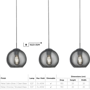 Lustra design modern Pendants 3L 1623-3CL SRT - Img 4