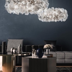 Lustra design unicat realizata manual Clizia Fume, 78cm 123077 universul-luminii.ro