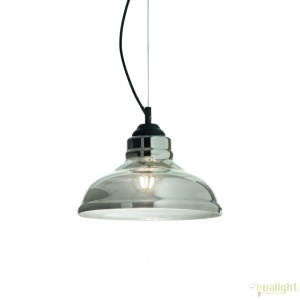 Lustra diametru 28cm, din sticla suflata manual, BISTRO SP1 PLATE fumurie 112343