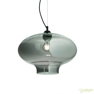 Lustra diametru 40cm, din sticla suflata manual, BISTRO SP1 ROUND fumurie 120904