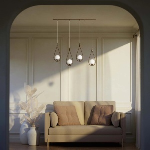 Lustra din alama cu 4 pendule in forma de lacrima Iside - Img 11