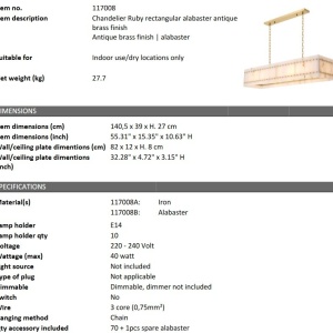 Lustra eleganta design LUX Ruby rectangular - Img 2