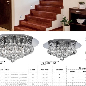 Lustra eleganta design modern Hanna crom 4L 3404-4CC SRT 185157 universul-luminii.ro