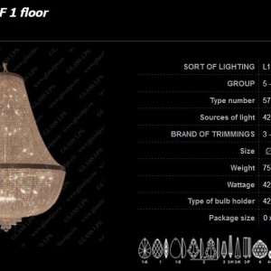 Lustra imperial cristal Bohemia L15 571/42/3; F 1 floor 183227 universul-luminii.ro