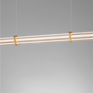 Lustra LED 2700K suspendata design liniar PHEME auriu periat - Img 6