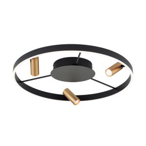 Lustra LED aplicata cu 3 spoturi BERLIN negru/auriu - Img 1