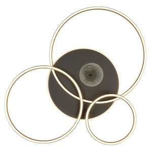 Lustra LED aplicata design circular INVERTINA auriu/antracit - Img 4