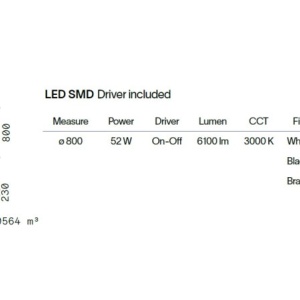 Lustra LED aplicata design circular OZ PL D080 ON-OFF BIANCO 3000K - Img 4