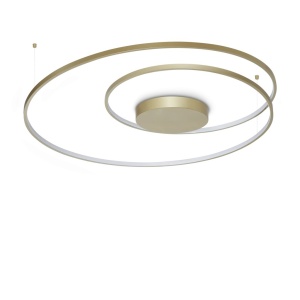Lustra LED aplicata design circular OZ PL D100 ON-OFF OTTONE 3000K